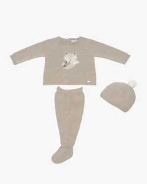 "Jose" Fox Knitted Pram Set