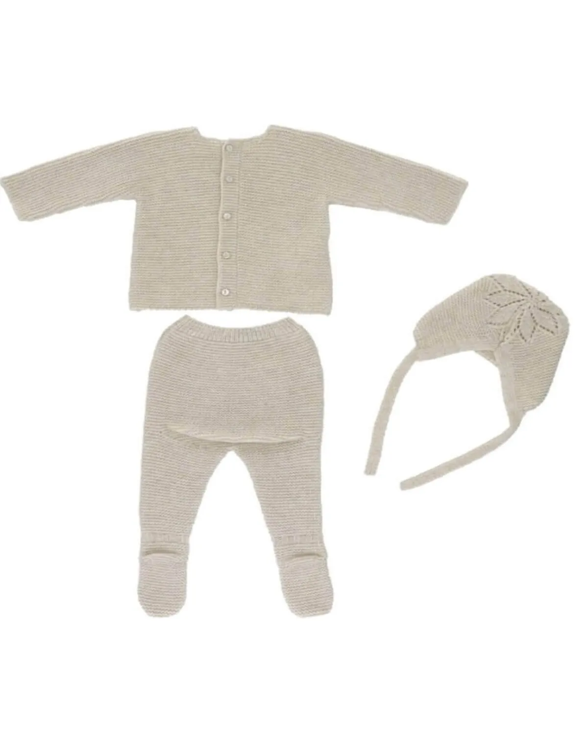 "Sahara" Beige Knitted Pram Set