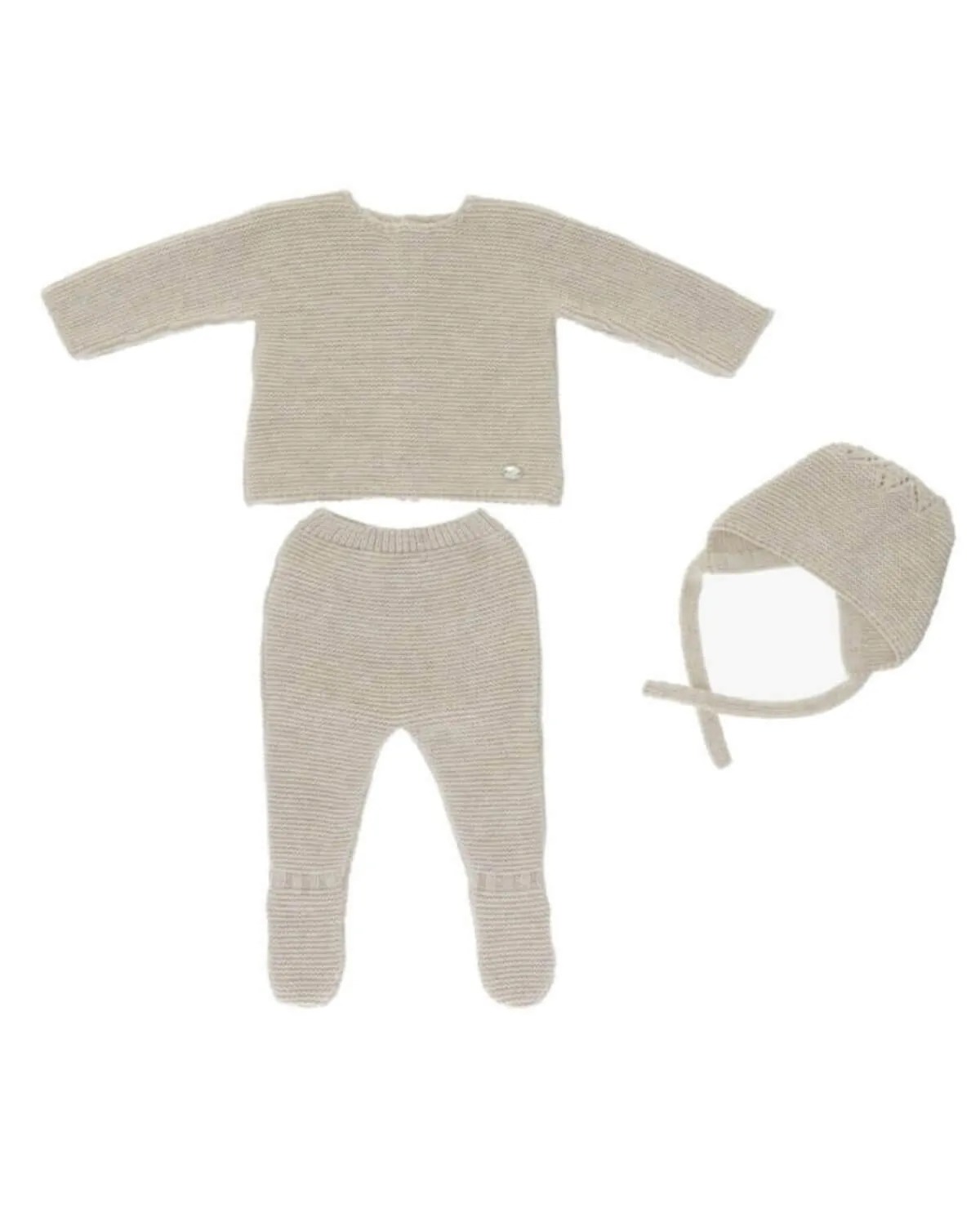 "Sahara" Beige Knitted Pram Set