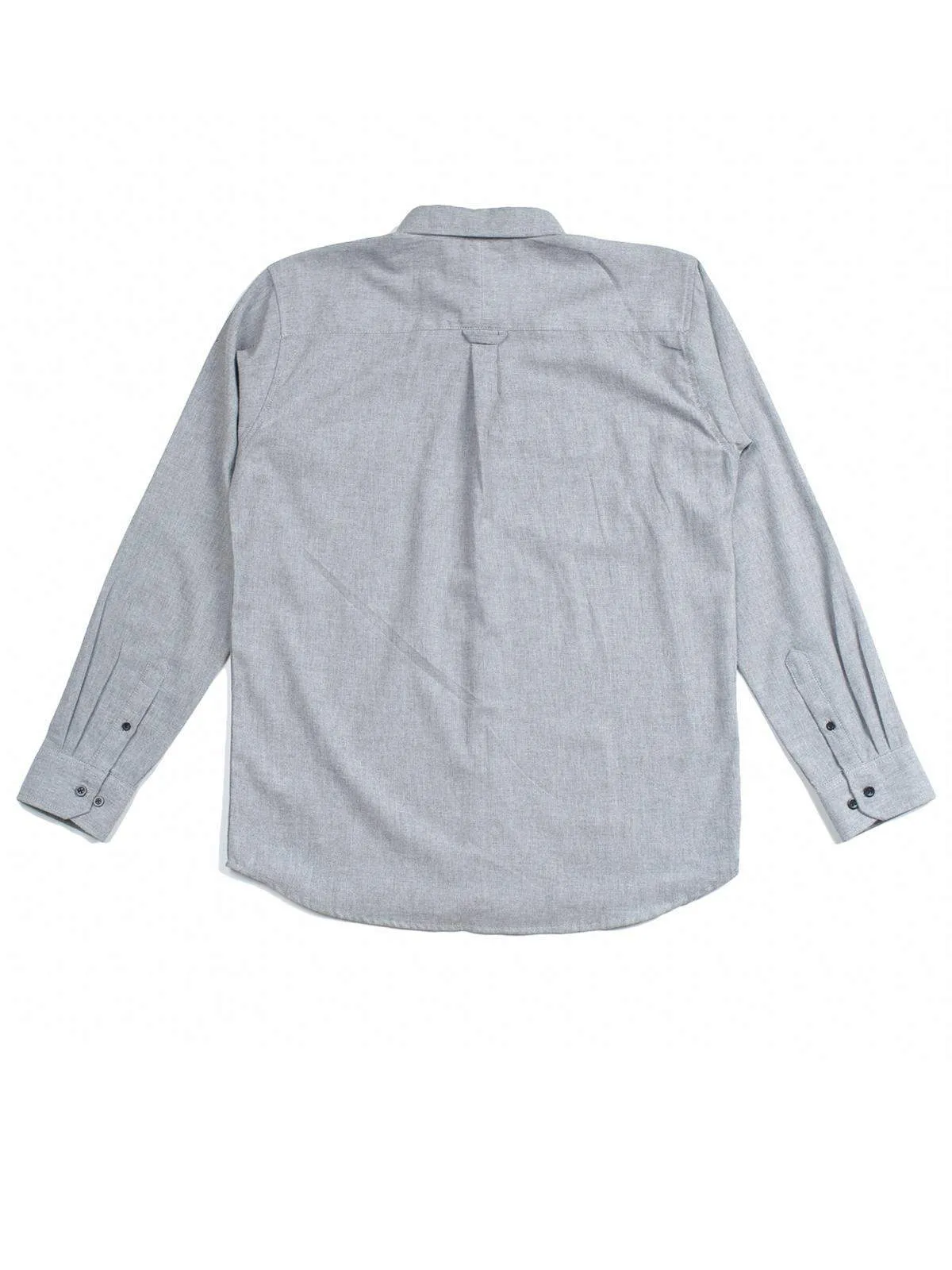 Qutn Button Down LS DP Pumice Flannel Shirt