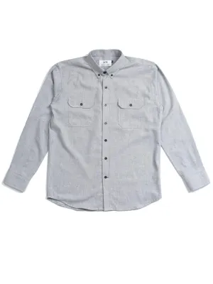 Qutn Button Down LS DP Pumice Flannel Shirt