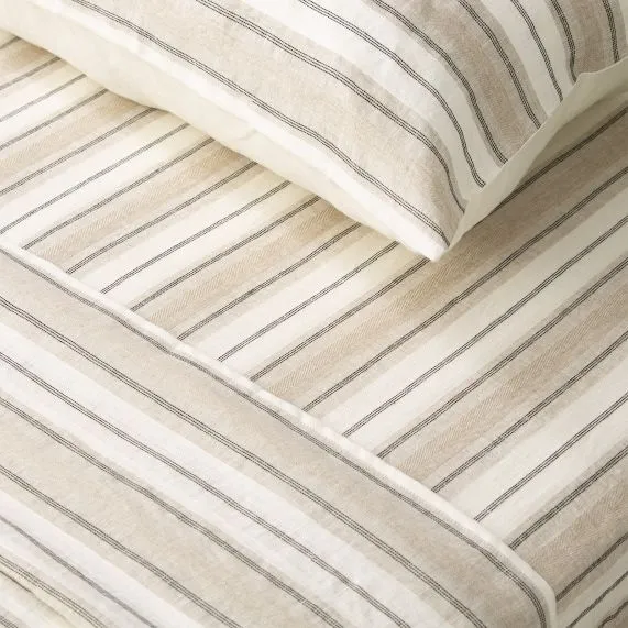 Renee Taylor Yarn Dyed 100 % French Linen Sheet Set - Bardot