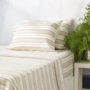Renee Taylor Yarn Dyed 100 % French Linen Sheet Set - Bardot