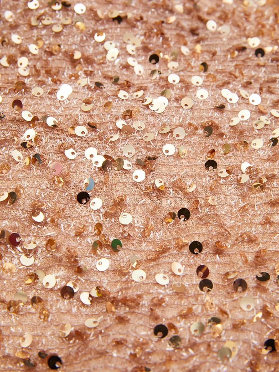Ribbon Corset Sequin Maxi Prom Dress XH2162