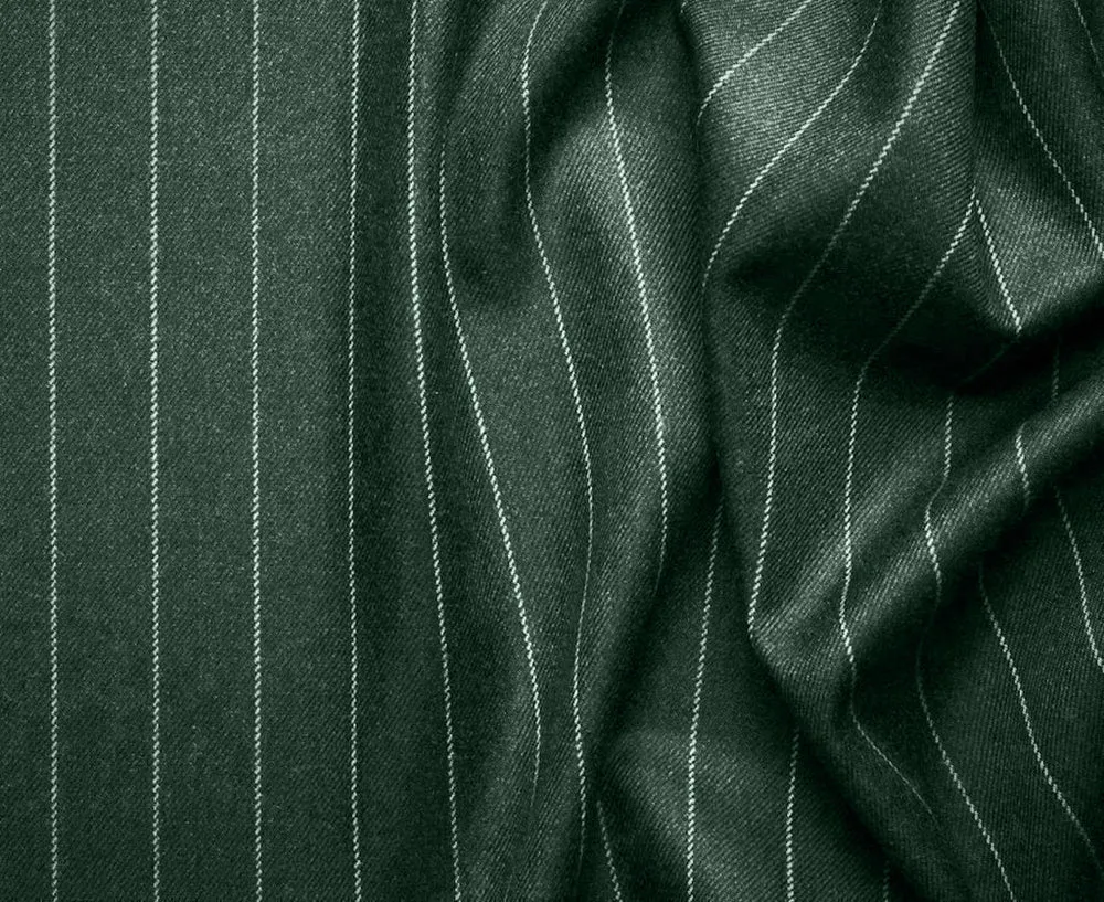 Rockefeller Collection - Double Breasted Stripe Suit Hunter Green Regular Fit 2 Piece