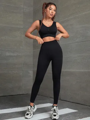 Ruched Tank and Leggings Sport Set