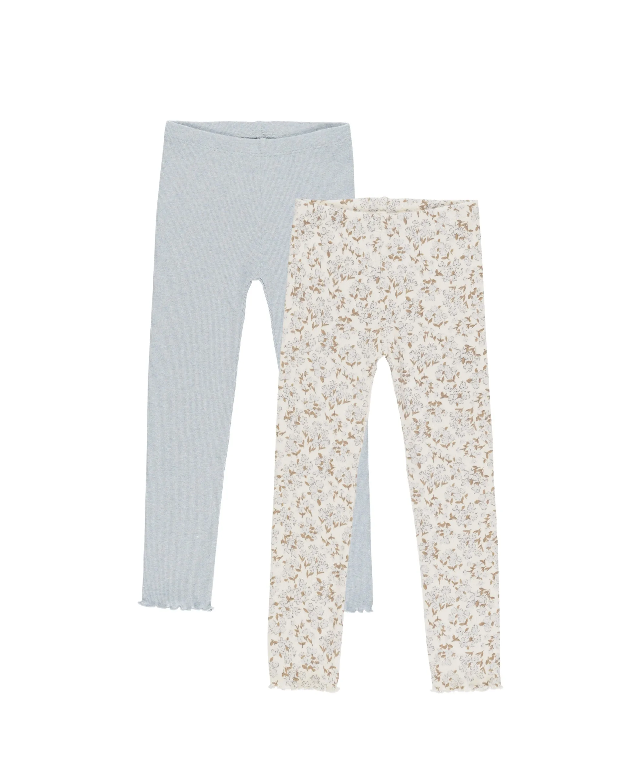 RYLEE   CRU Ribbed Legging Set || Blue Ditsy, Light Blue