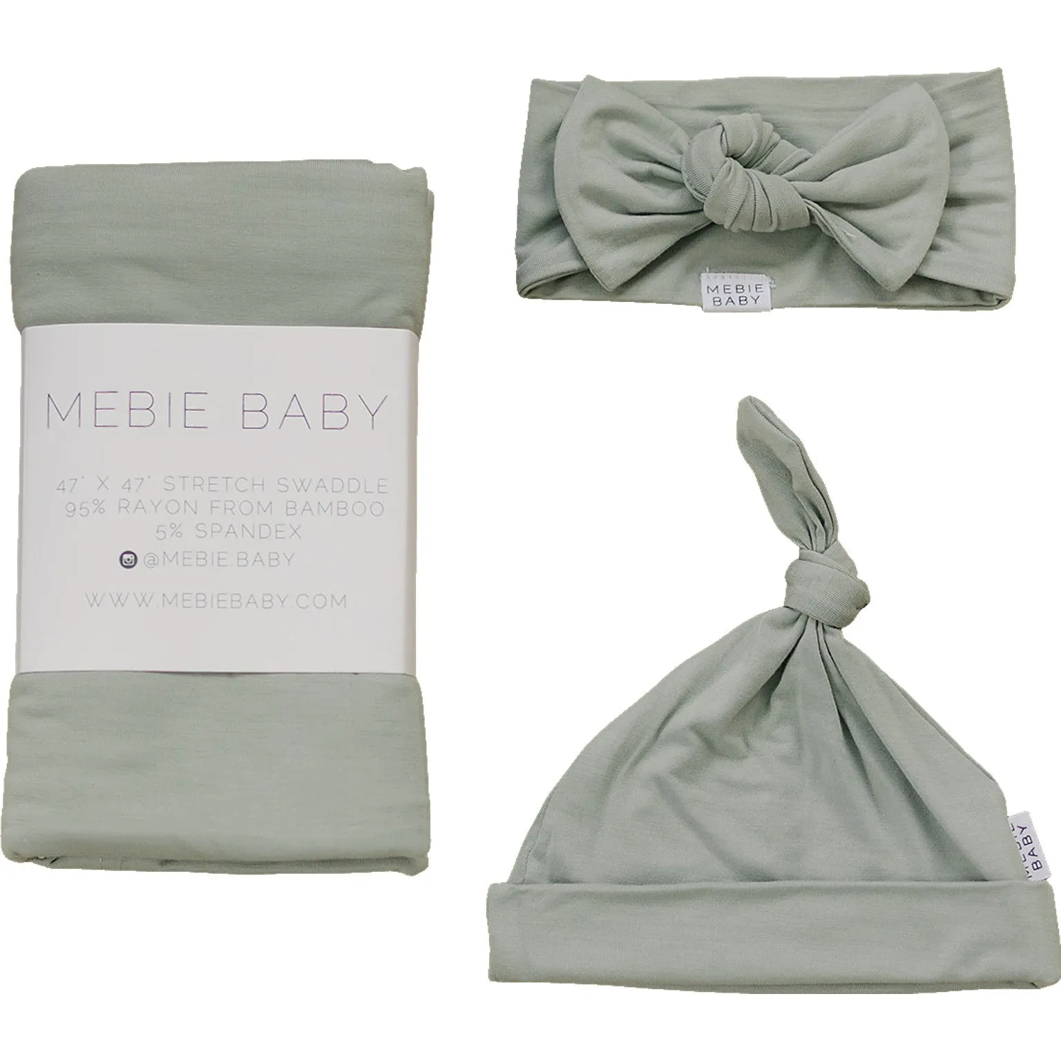 Sage Bamboo Hat or Head Wrap Set