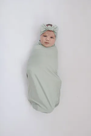 Sage Bamboo Hat or Head Wrap Set