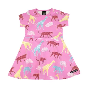 Savannah Print Half Circle Short Sleeve Dress - Blossom