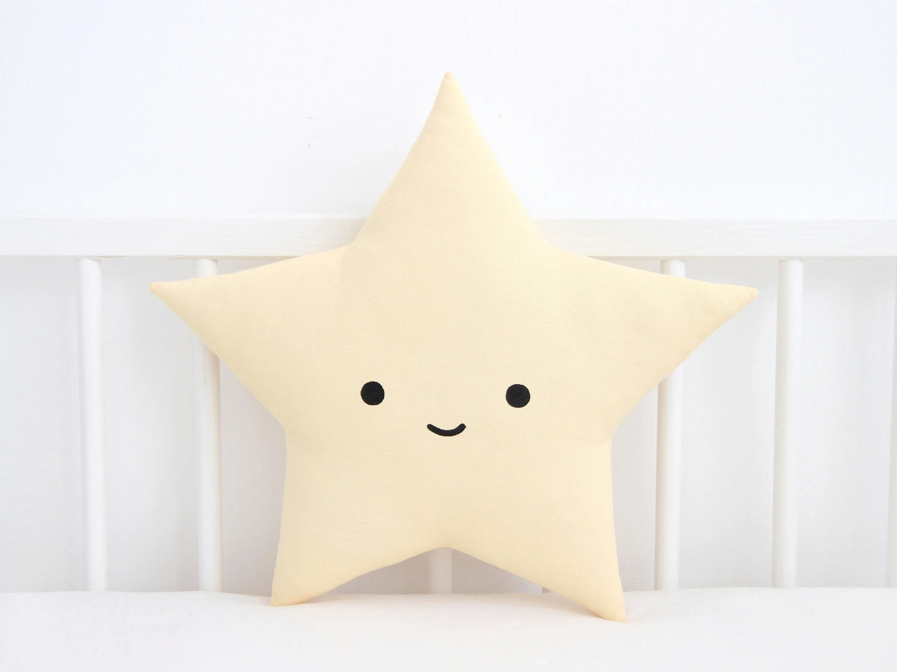 Set of 2 Pillows - Mint Crescent Moon Pillow and Pastel Yellow Star Pillow