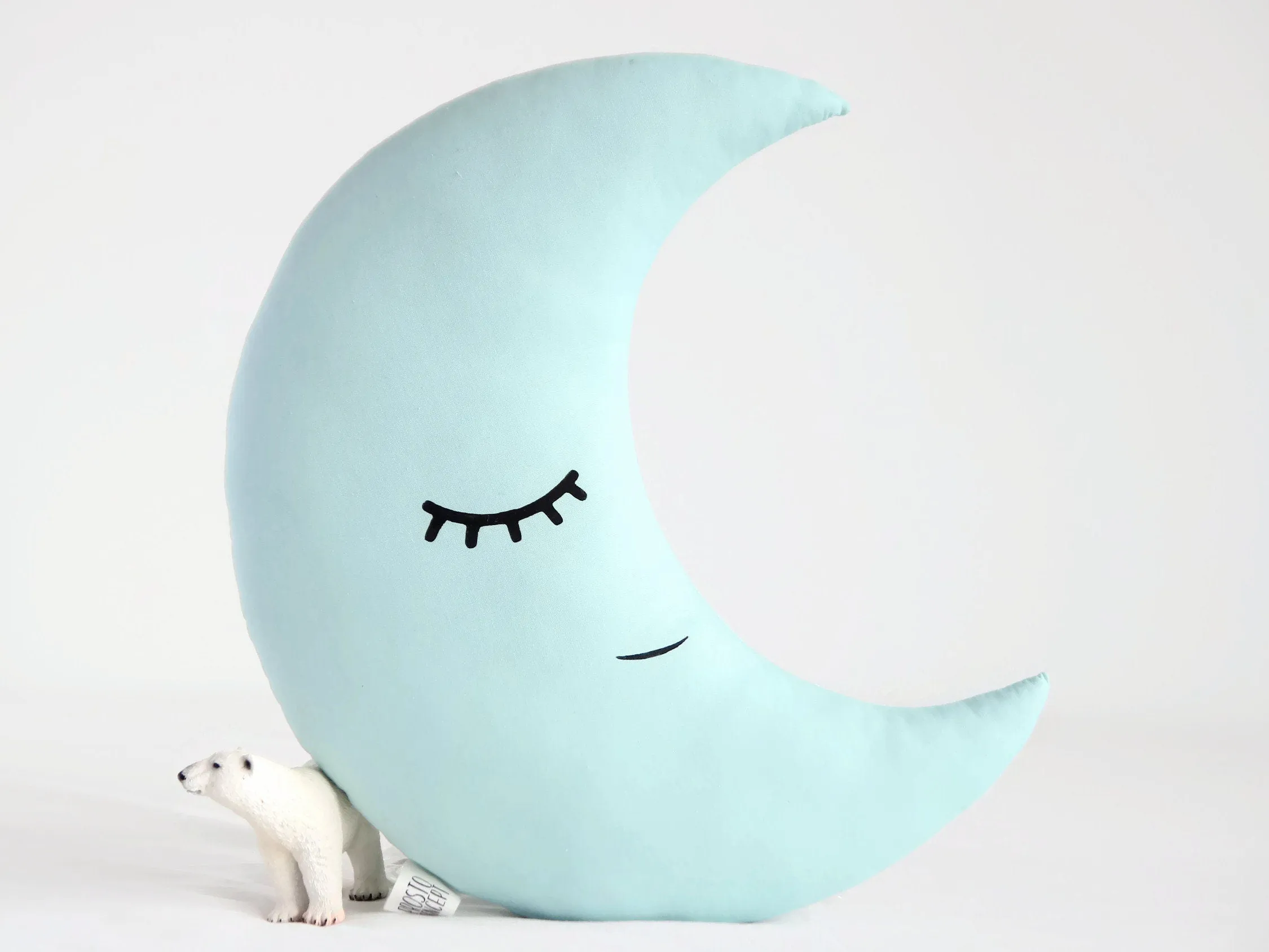 Set of 2 Pillows - Mint Crescent Moon Pillow and Pastel Yellow Star Pillow