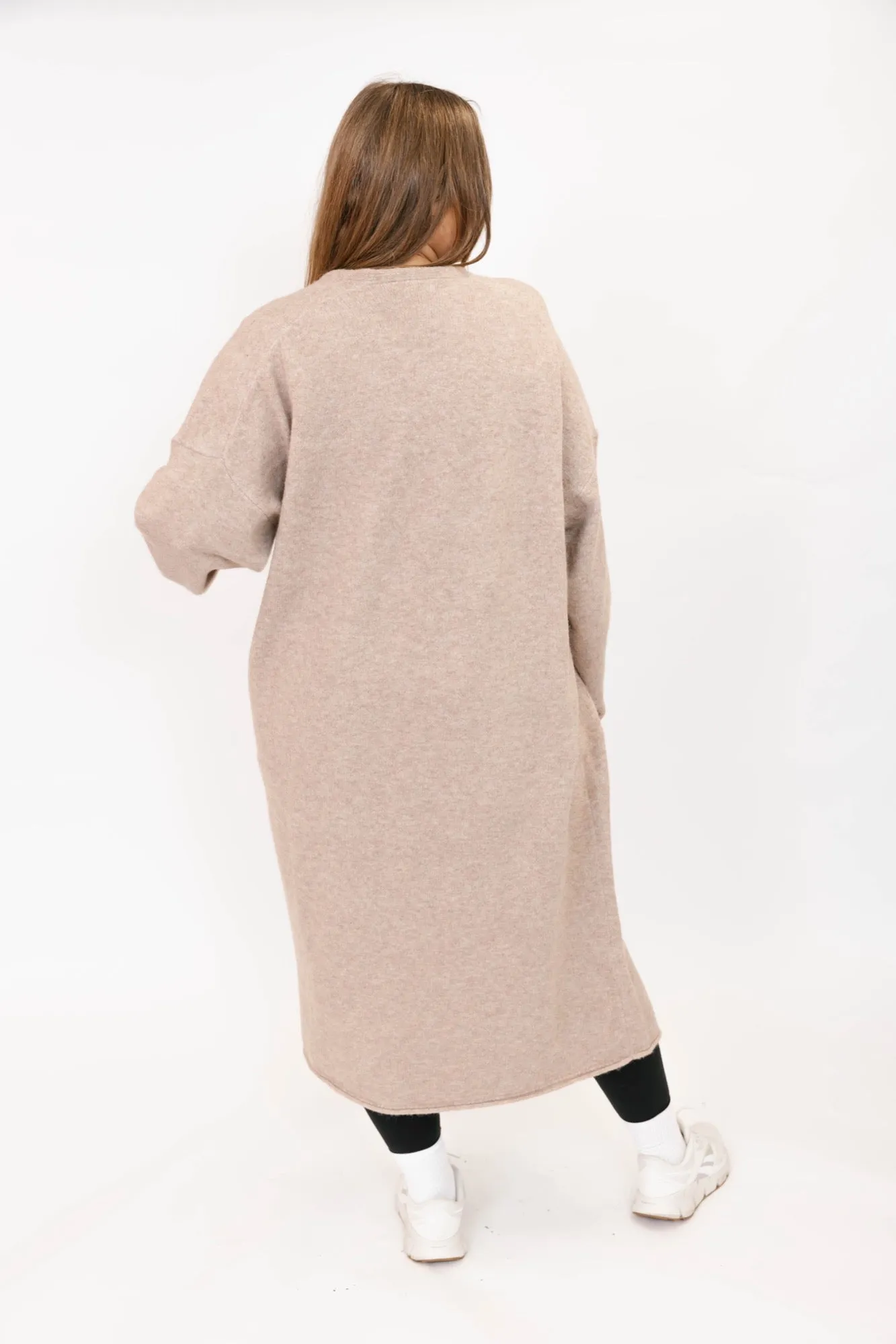 Sweater Weather Long Cardigan in Light Brown