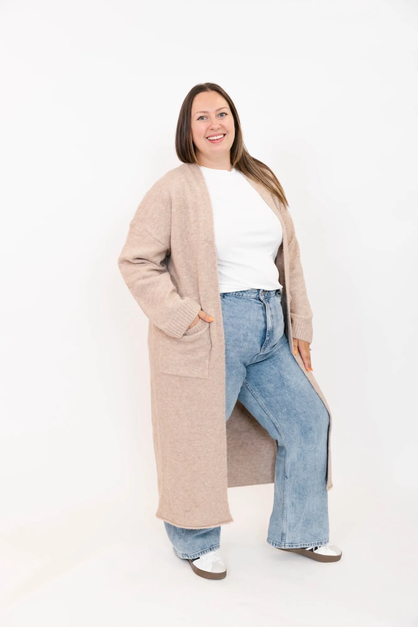 Sweater Weather Long Cardigan in Light Brown