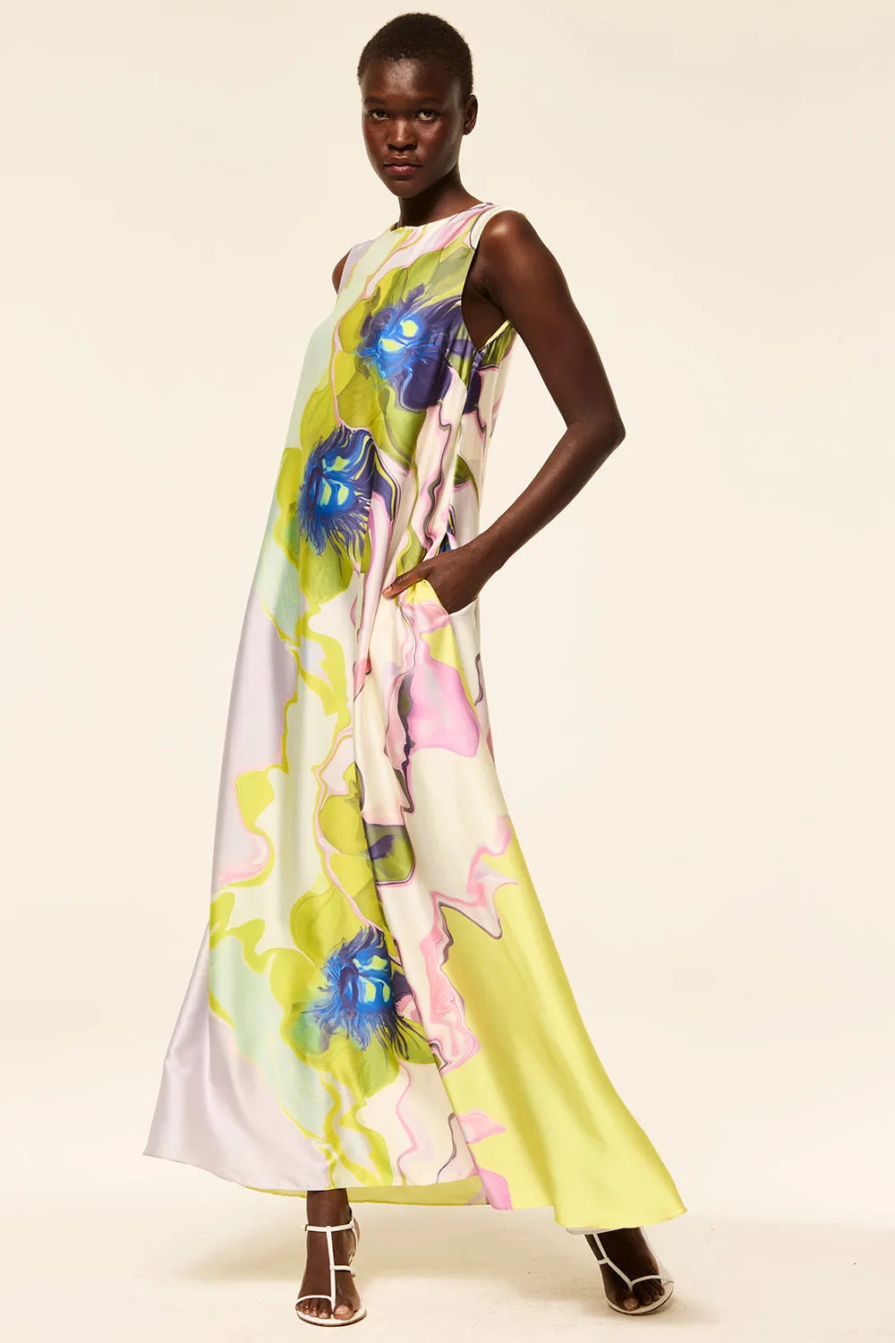 Sylvie Dress in Marble Flora