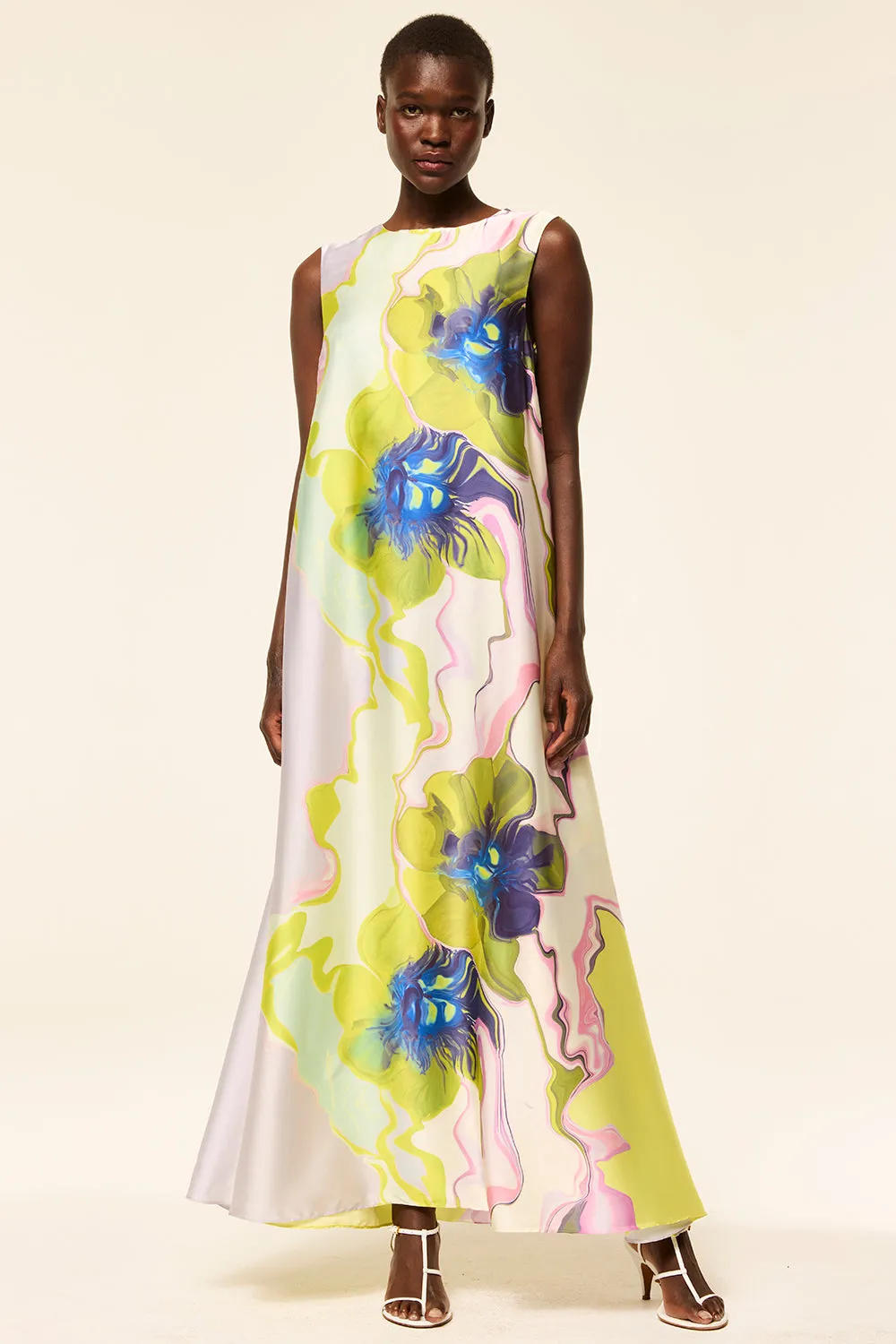 Sylvie Dress in Marble Flora