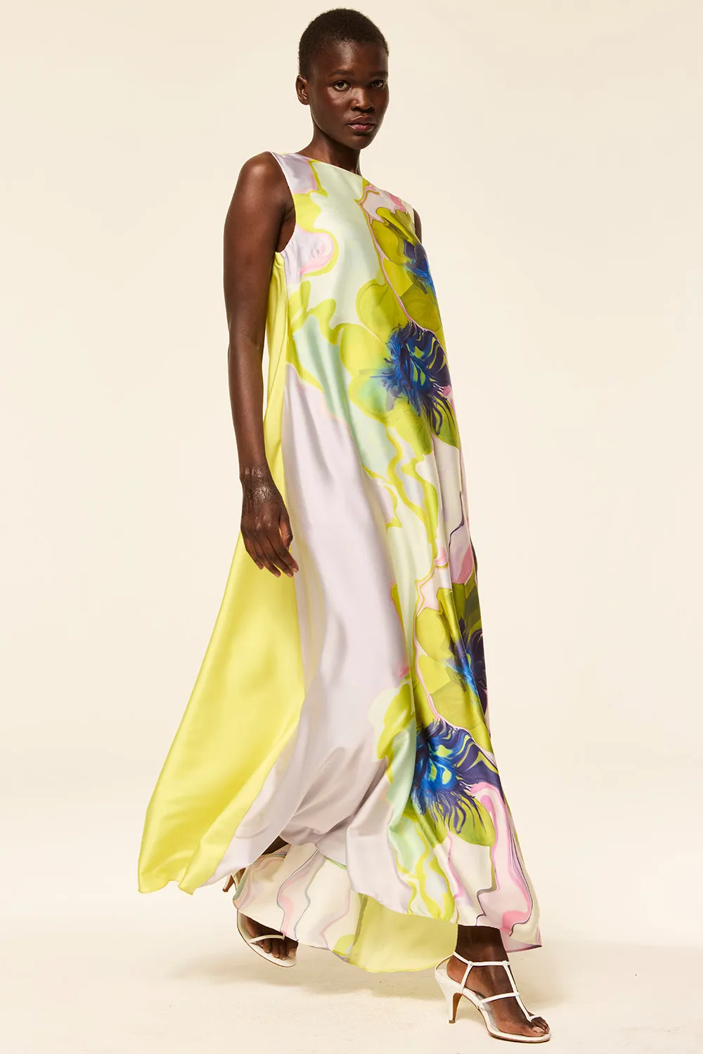 Sylvie Dress in Marble Flora