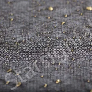 Teardrop Pattern Foil Print Glitter Knitted Fabric on Tulle