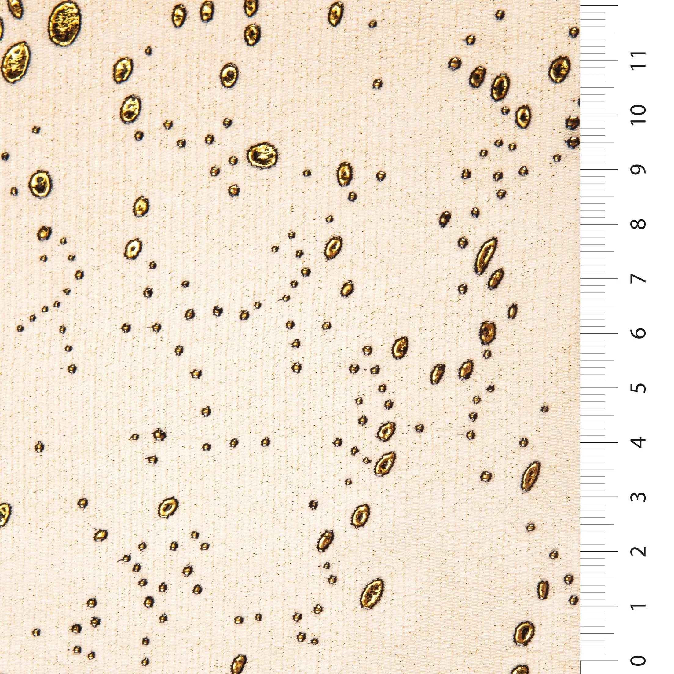 Teardrop Pattern Foil Print Glitter Knitted Fabric on Tulle