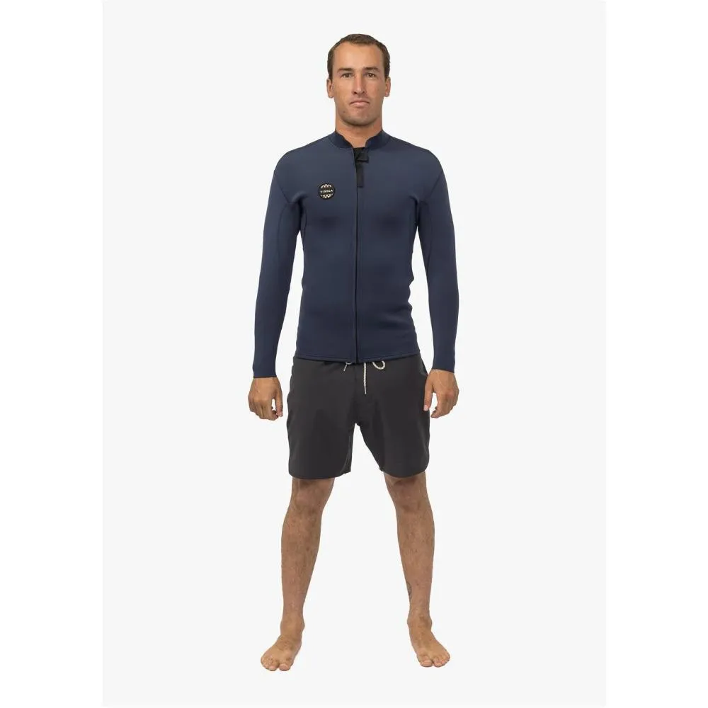 VISSLA SOLID SETS 2MM FRONT ZIP JACKET DARK SLATE