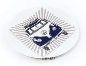 VW Bus Design Napkin Set - "Samba Stripes", Mix of Red and Blue