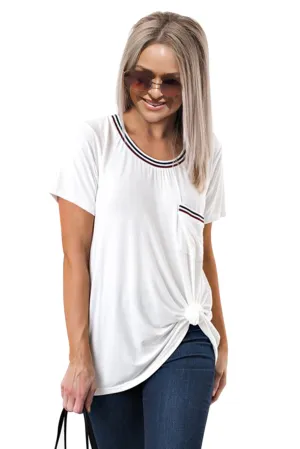 White Be About It Basic Pol Tee