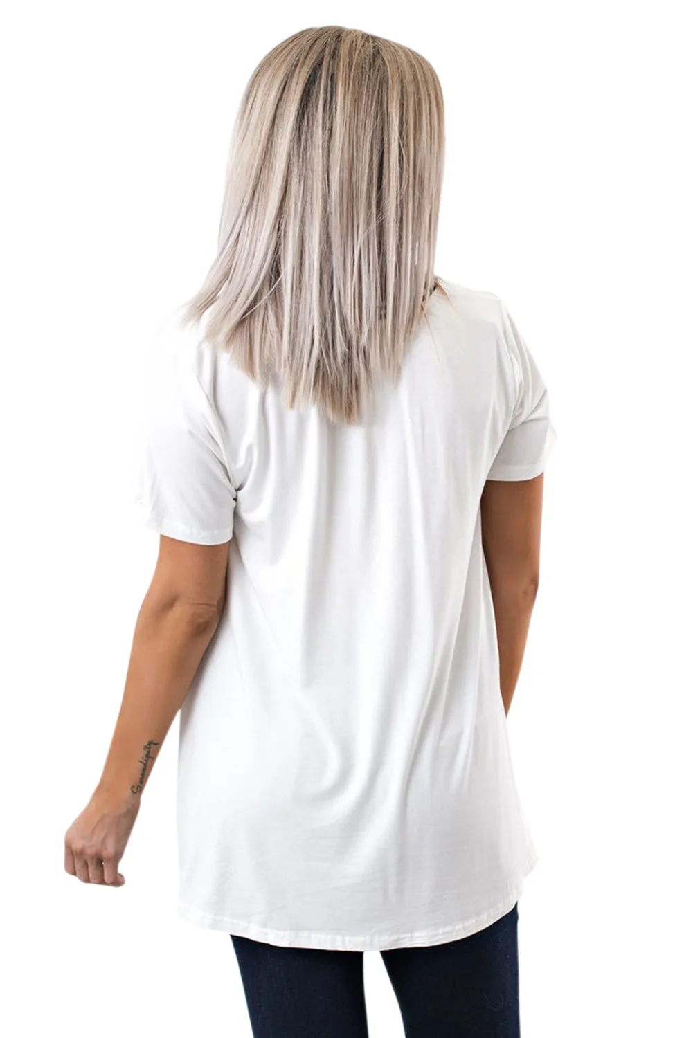 White Be About It Basic Pol Tee