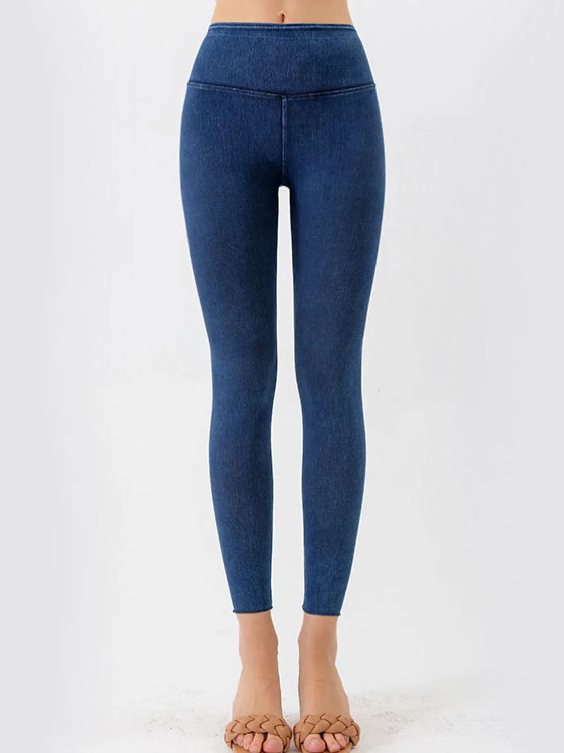 Wide Waistband Cropped Active Leggings