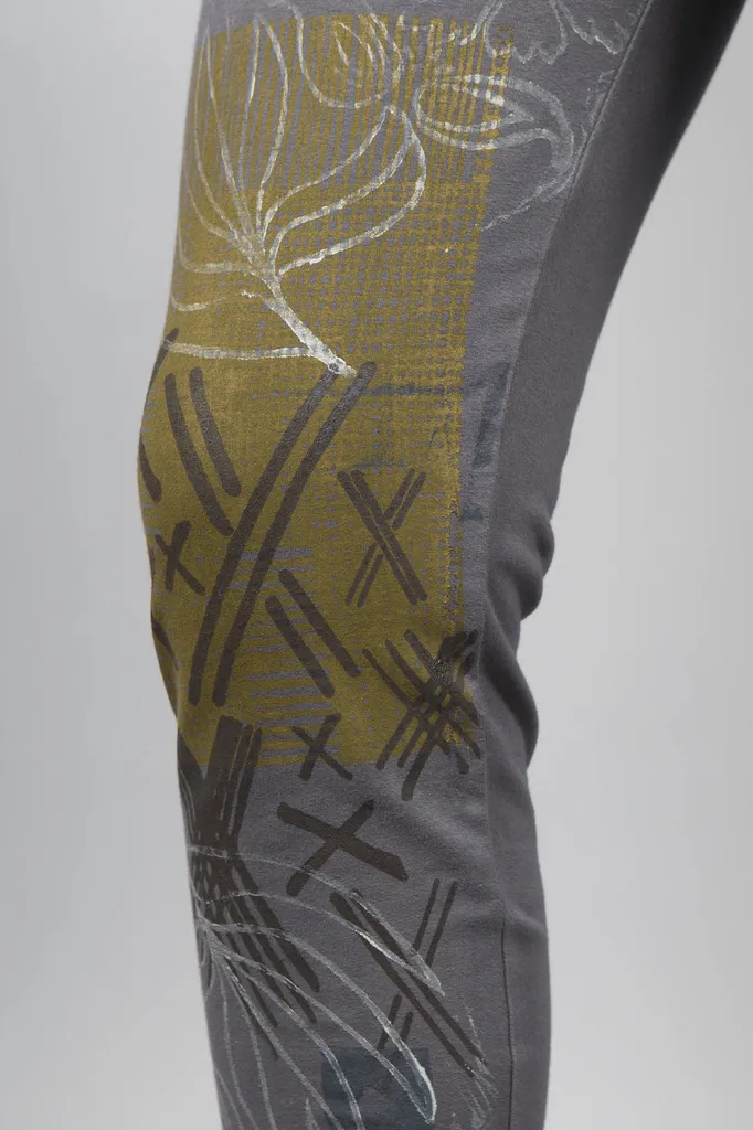 Winter BF Leggings Flower Deco Light Charcoal