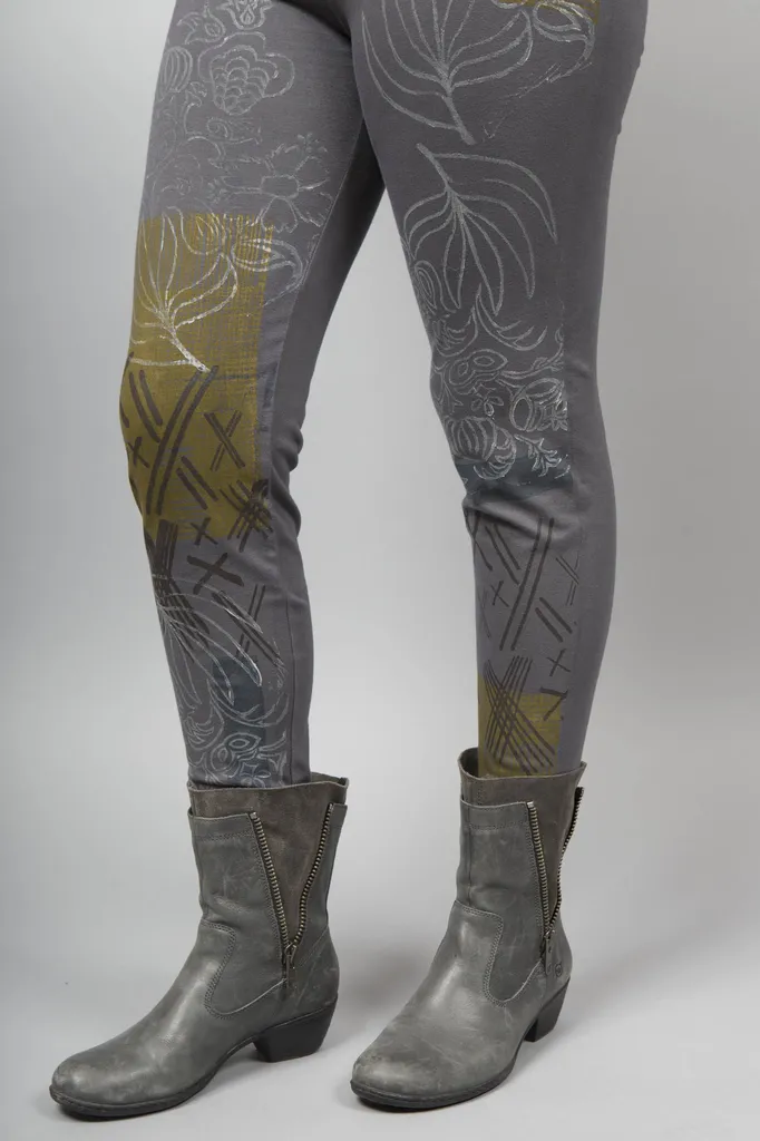 Winter BF Leggings Flower Deco Light Charcoal