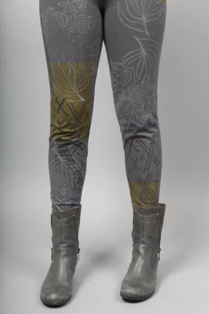 Winter BF Leggings Flower Deco Light Charcoal
