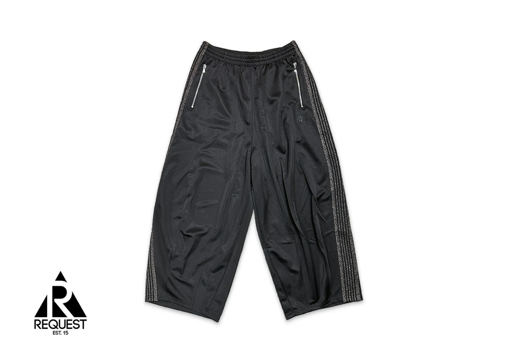 x Nubian Wide Track Pants "Black Glitter"