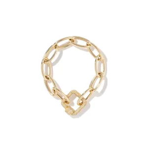 Yellow Square Carabiner on Links Chain Bracelet